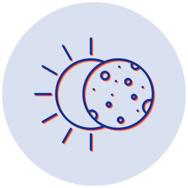 Güneş tutulması simgesinin vektör illüstrasyonu