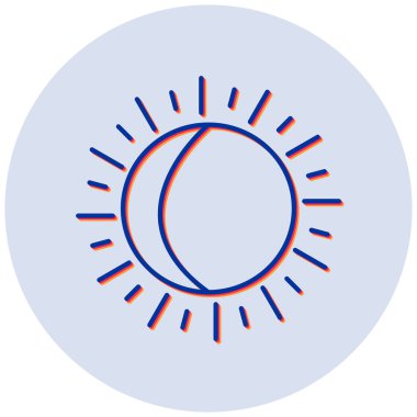 Ay tutulması. Web simgesi basit illüstrasyon