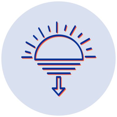 Gün batımı. Web simgesi basit illüstrasyon