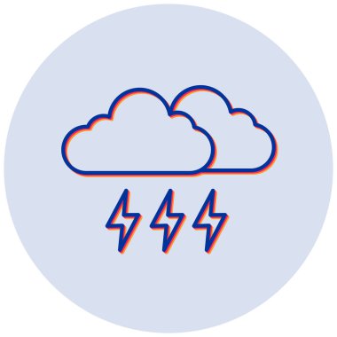 Fırtına bulutu çizgisi vektör simgesi