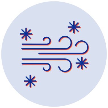 Kar fırtınası. Web simgesi basit illüstrasyon