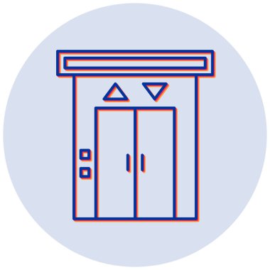 Asansör. Web simgesi basit illüstrasyon