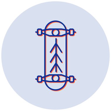 Kaykay ikonu. Basit resimleme