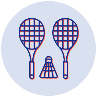 Badminton ikonu. Basit tasarım