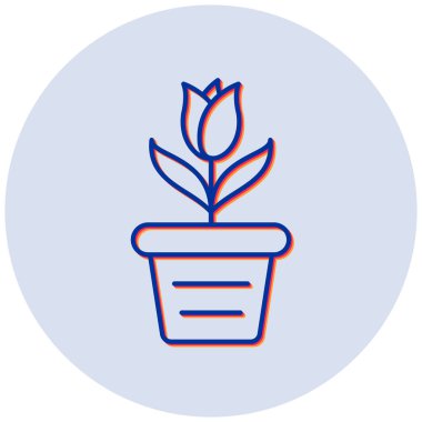 Saksı. Web simgesi basit illüstrasyon