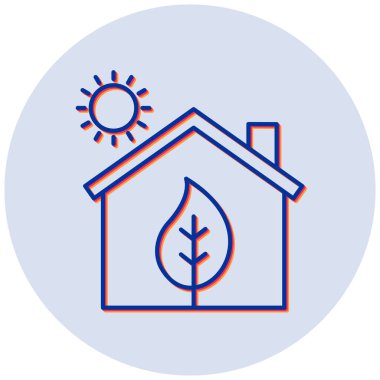 Eko evi. Web simgesi basit illüstrasyon