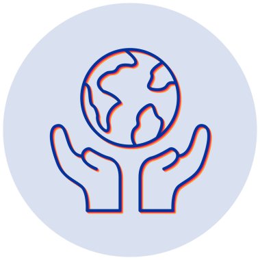 Dünya Günü. Web simgesi basit illüstrasyon