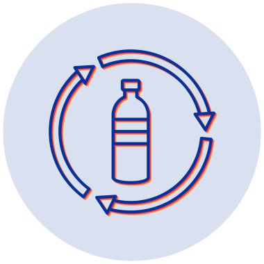 Şişe Geri Dönüşüm simgesinin vektör çizimi