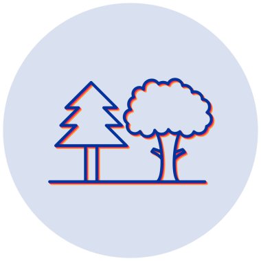 Orman. Web simgesi basit illüstrasyon