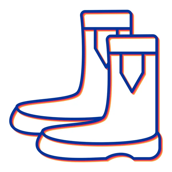 Rubber Boots Icon Outline Vector Illustration — Stock Vector