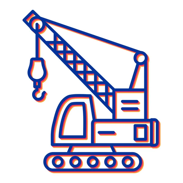 Crane Icon Outline Illustration Heavy Construction Vector Icons Web — Stock Vector