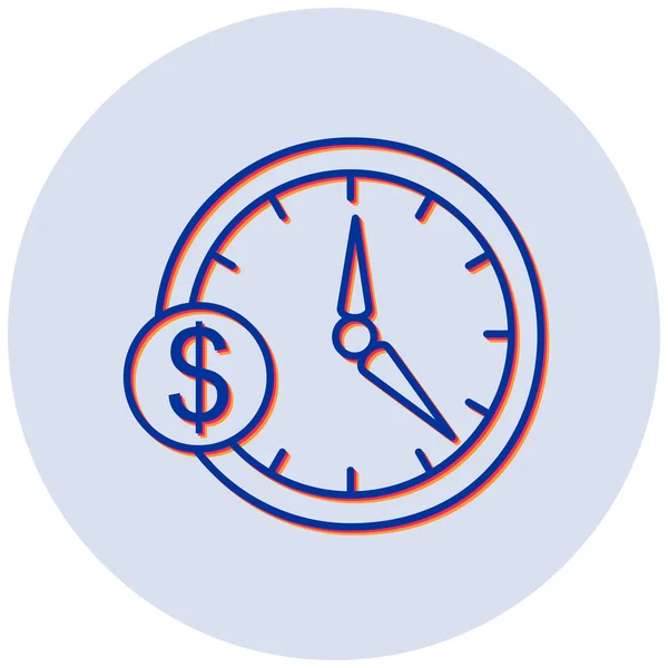 Tiempo Dinero Icono Web Ilustración Simple — Vector de stock
