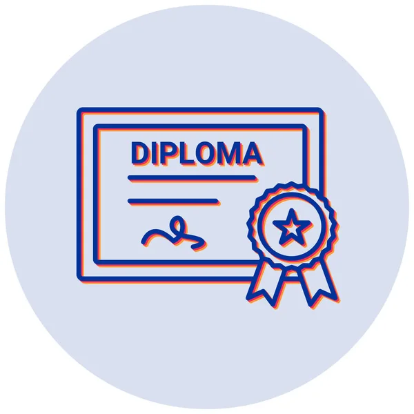 Diploma Graduação Ícone Web Ilustração Simples —  Vetores de Stock