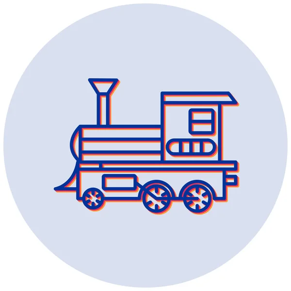 Locomotora Vapor Icono Web Ilustración Simple — Vector de stock