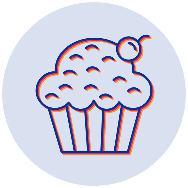 Pastelito Icono Web Ilustración Simple — Archivo Imágenes Vectoriales