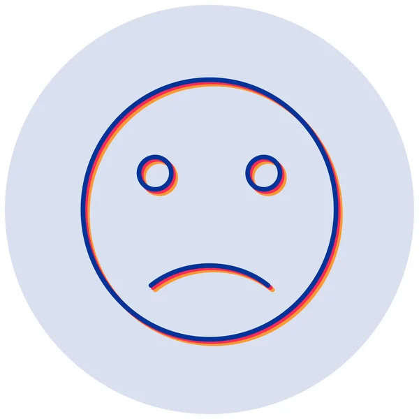 Sad Face Emoticon Web Icon — Stock Vector