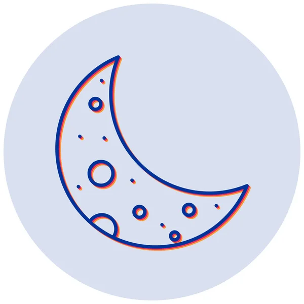 Mezza Luna Icona Web Semplice Illustrazione — Vettoriale Stock