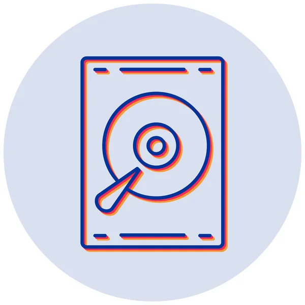 Sabit Disk Simgesinin Vektör Illüstrasyonu — Stok Vektör