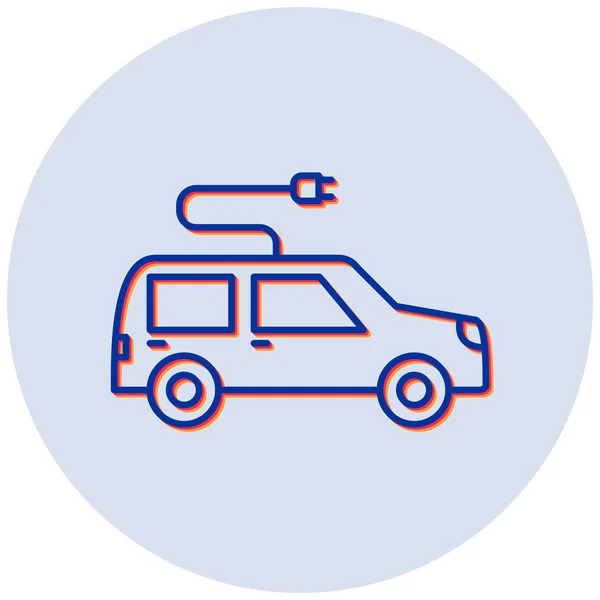 Electric Car Web Icon Simple Illustration — Stockvector