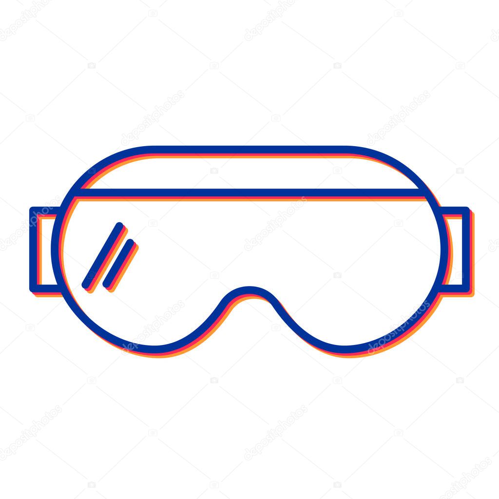 diving mask icon. outline medical protective goggles vector icons for web design isolated on white background