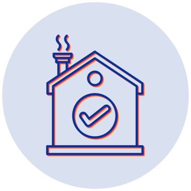 Müsait bir ev. Web simgesi basit illüstrasyon