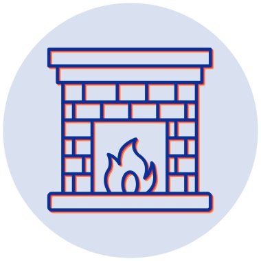 Şömine. Web simgesi basit illüstrasyon