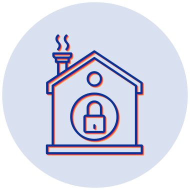 Ev güvenliği. Web simgesi basit illüstrasyon