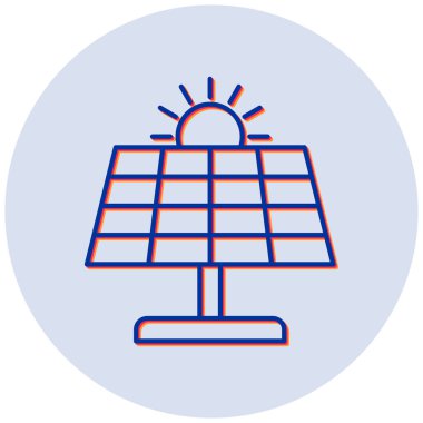 Güneş paneli. Basit resimleme