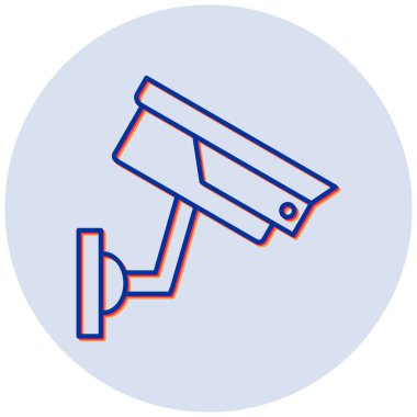 Güvenlik kamerası simgesi. Beyaz arkaplanda izole edilmiş web tasarımı için cctv sistem vektör simgelerinin basit çizimi