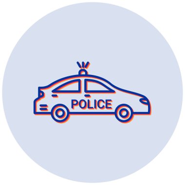 Polis arabası. Basit illüstrasyon