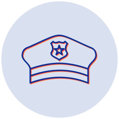 Polis şapkası. Web simgesi basit illüstrasyon