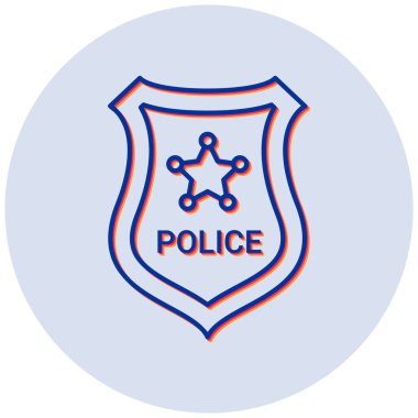 Polis rozeti. Web simgesi basit illüstrasyon