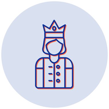 Prenses ikon vektör illüstrasyonu