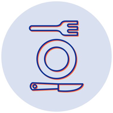 Çatal bıçak. Web simgesi basit tasarım