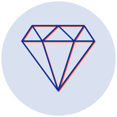 Elmas. Web simgesi basit illüstrasyon