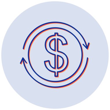 Dolar. Web simgesi basit illüstrasyon