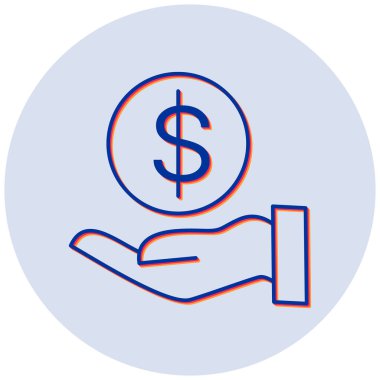 Dolar sembolü. Basit resimleme