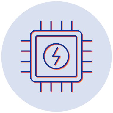 güç çipi vektör çizgisi simgesi