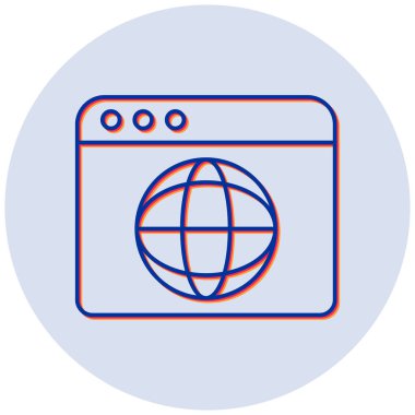 Tarayıcı. Web simgesi basit illüstrasyon