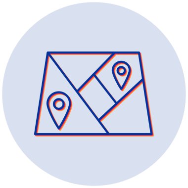 Harita. Web simgesi basit illüstrasyon