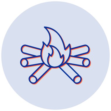 Kamp ateşi. Web simgesi basit illüstrasyon