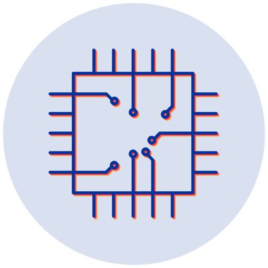 Çip simgesi. Vektör çizim