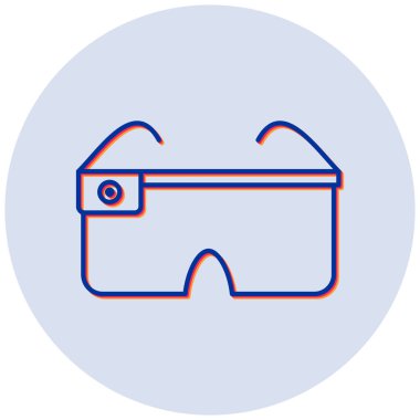 Akıllı gözlükler. Web simgesi basit illüstrasyon