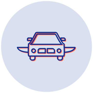 Uçan araba düz vektör simgesi