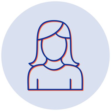 Kadın avatar simgesi, vektör illüstrasyonu