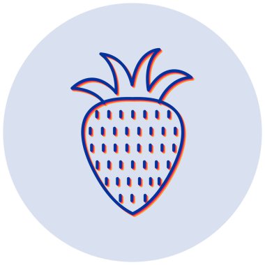 Çilekli. Web simgesi basit illüstrasyon