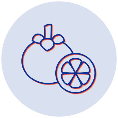 Mangosteen. Web simgesi basit illüstrasyon