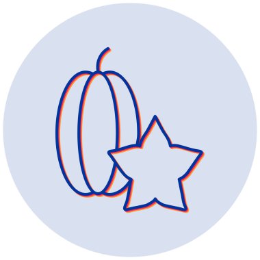 Yıldız Meyvesi. Web simgesi basit illüstrasyon