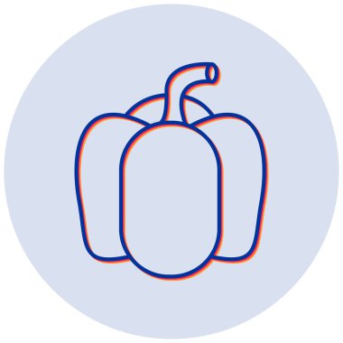 Capsicum. Web simgesi basit illüstrasyon
