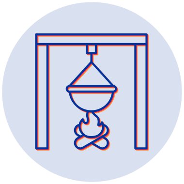 Kamp yapmak. Web simgesi basit illüstrasyon